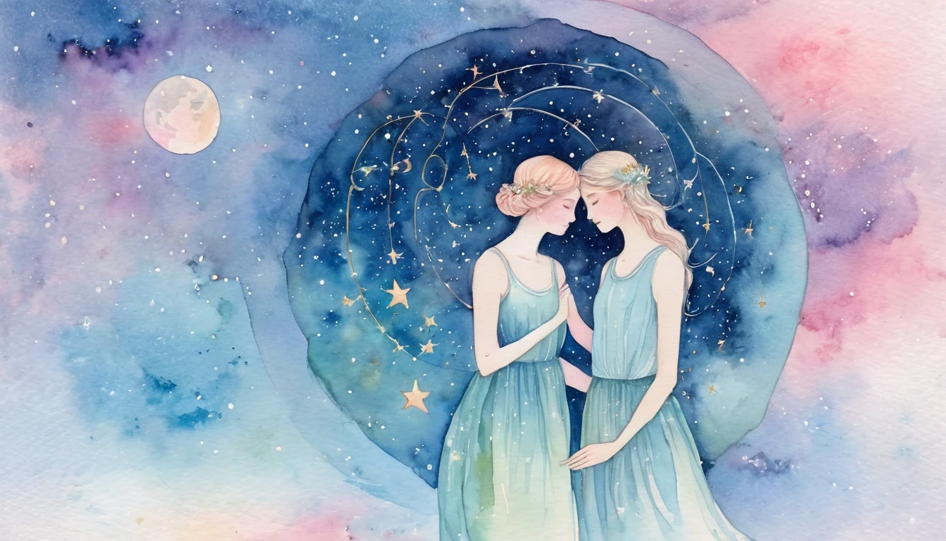 Gemini Love horoscope illustration for August 2026