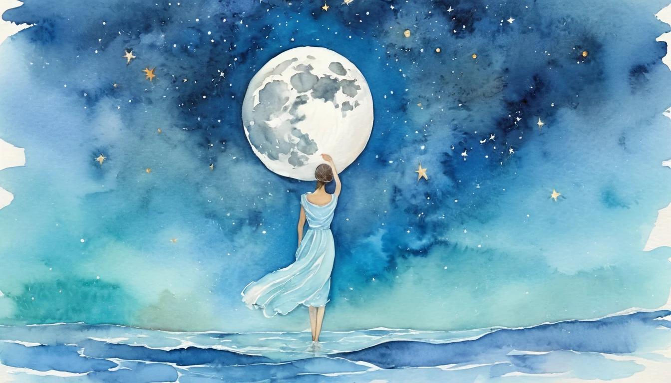 The Moon's Ascent: From Gemini to Aquarius illustration
